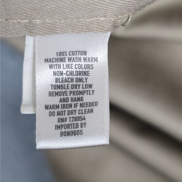 Bonobos 35x32 Beige Wednesday Slim Chino Flat Front Dress Pants - Picture 11 of 16